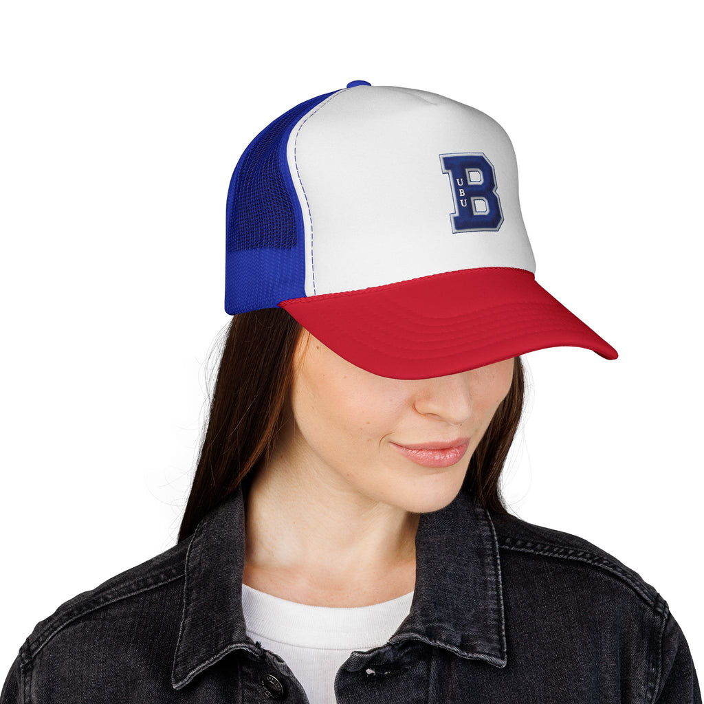 Vintage Collegiate 'U' Trucker Cap — Blue & Red Mesh Baseball Hat