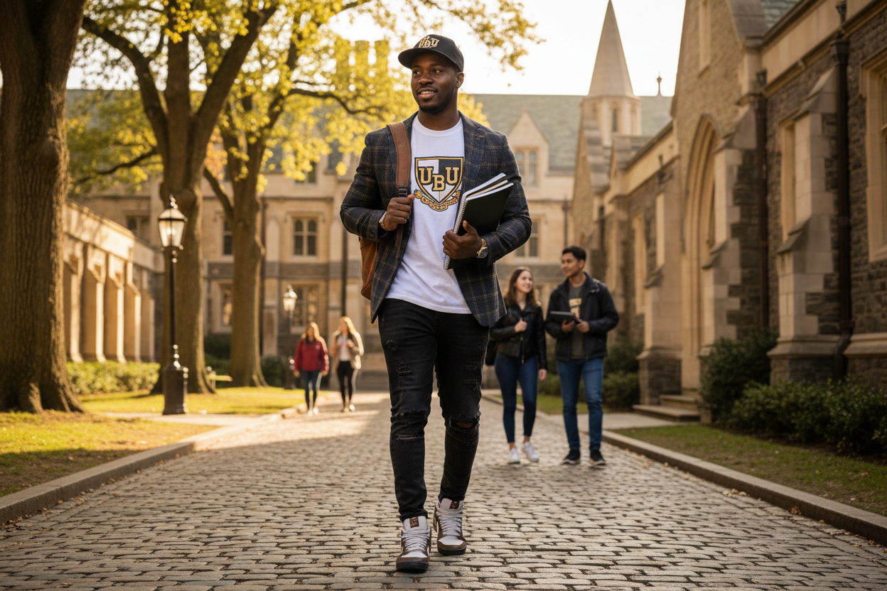 Black Student in UBU T-Shirt
