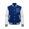 UBU Classic Varsity Jacket in royal blue and white