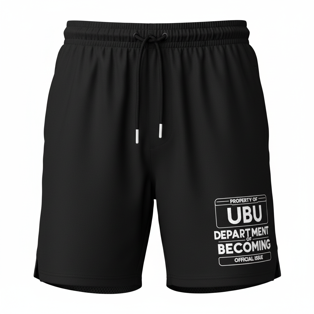 UBU Athletic Shorts in black with white logo