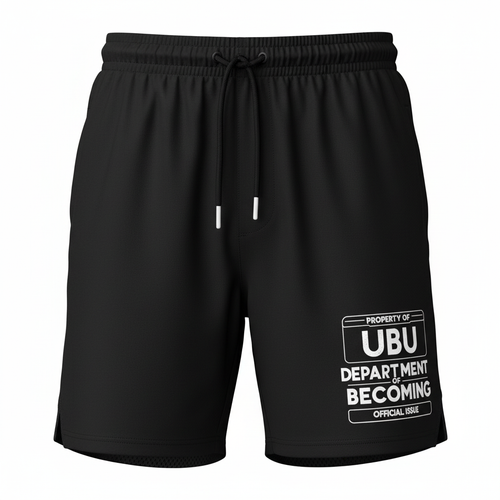 UBU Athletic Shorts in black with white logo