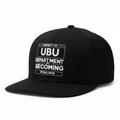 UBU Athletic Snapback Hat in black with white logo