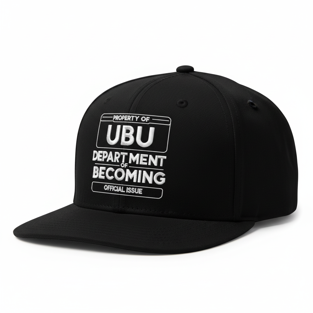 UBU Athletic Snapback Hat in black with white logo