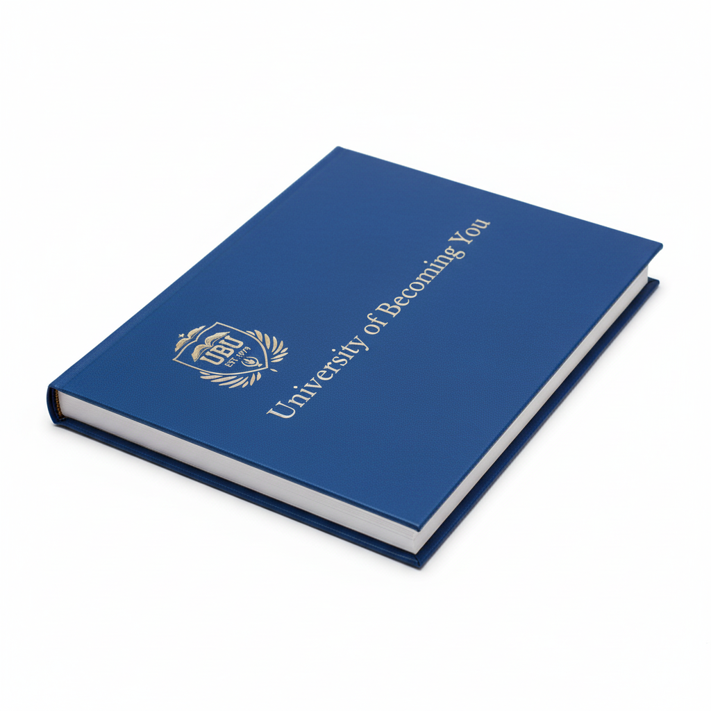 UBU Premium Journal in royal blue with university letterhead